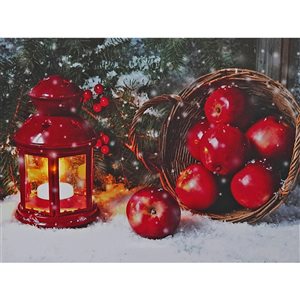Décoration murale de Noël de 12 po avec lumière DEL par IH Casa Decor, lanterne de Noël