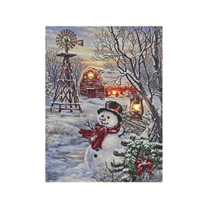 Décoration murale de Noël de 12 po par IH Casa Decor, moulin à vent enneigé