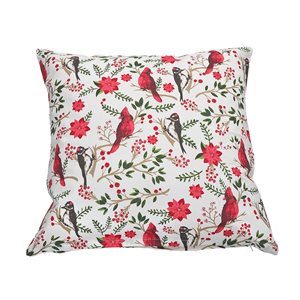 IH Casa Decor Cardinal Poinsettia Cotton Cushion - Set of 2