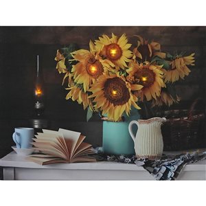 Décoration murale de Noël de 12 po par IH Casa Decor, bouquet de tournesol