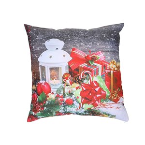 Coussin avec imprimé du temps des fêtes d'IH Casa Decor, ens. de 2
