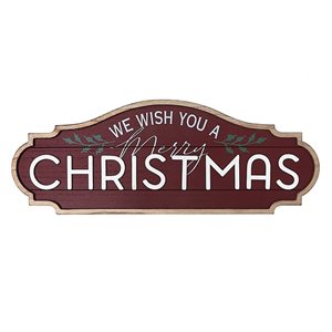 Décoration murale de Noël de 8,65 po par IH Casa Decor, We wish you a Merry Christmas