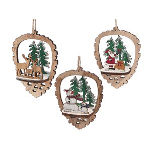 IH Casa Decor Wood 3D Acorn Christmas Ornaments - 6-Pack