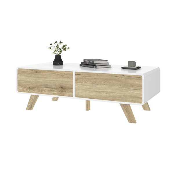 Table basse Alhena par Bestar en composite blanc