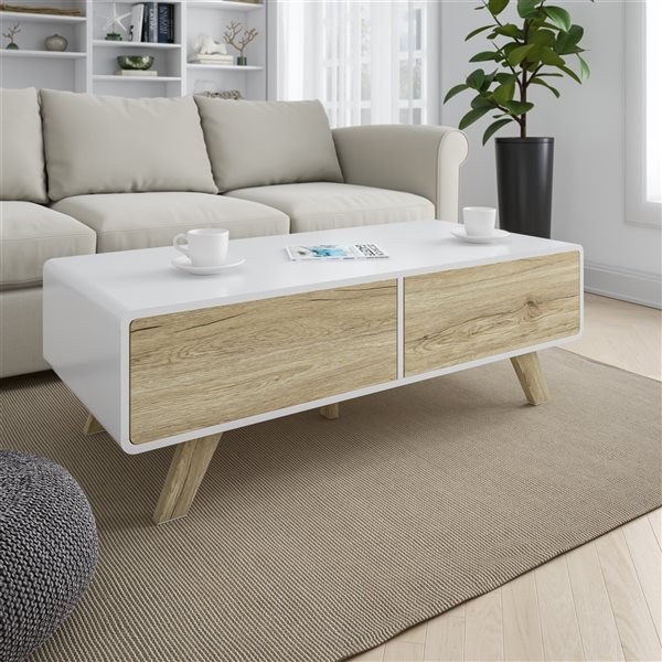 Table basse Alhena par Bestar en composite blanc