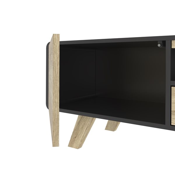 Bestar Alhena Black and Light Brown TV Stand