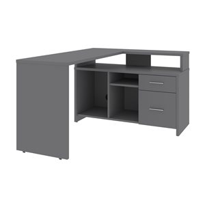 Bestar Equinox Grey 71.5-in Modern/Contemporary L-Shaped Desk