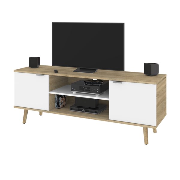 Bestar Procyon Brown and White TV Stand