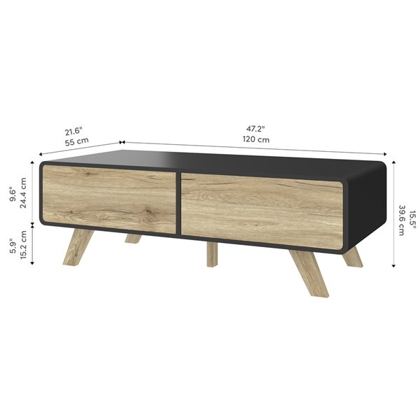 Bestar Alhena Black Composite Coffee Table
