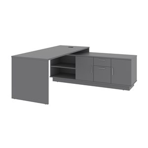 Bestar Equinox 71.1-in Grey Contemporary/Modern L-Shaped Desk