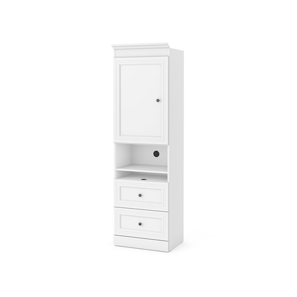 Bestar Versatile 25-in White Armoire with Mobile Nighstand