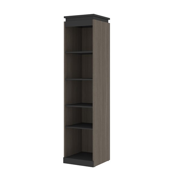 Bestar Orion 20in Bark Grey and Graphite Shelving Unit 116162000047
