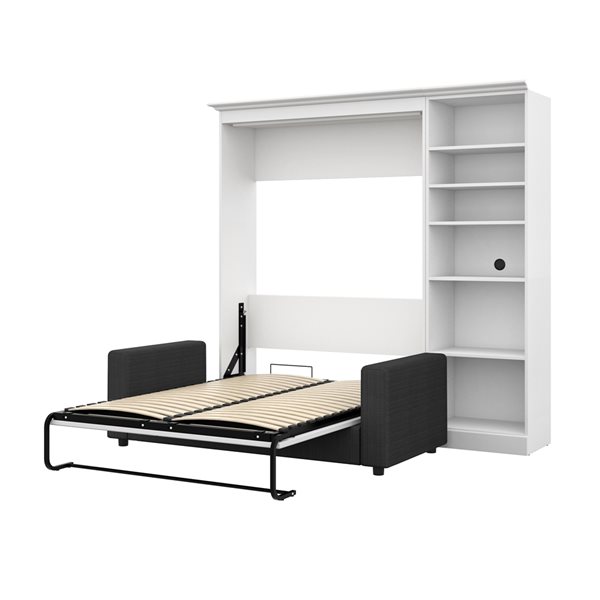 Bestar Versatile 84-in White Full Murphy Bed Integrated Storage