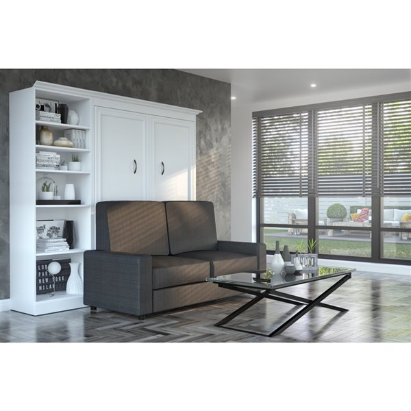 Bestar Versatile 84-in White Full Murphy Bed Integrated Storage