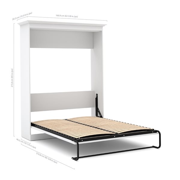 Bestar Versatile 84-in White Full Murphy Bed Integrated Storage