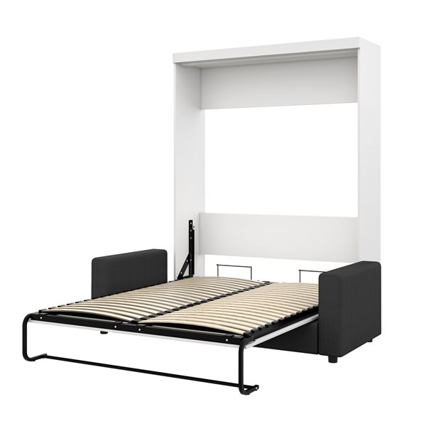 Bestar Nebula 78-in White Queen Murphy Bed with Sofa