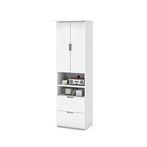 Bestar Lumina 24-in White Armoire with 2 Drawers