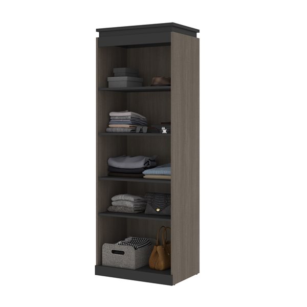 Bestar Orion 30-in Bark Grey and Graphite Shelving Unit