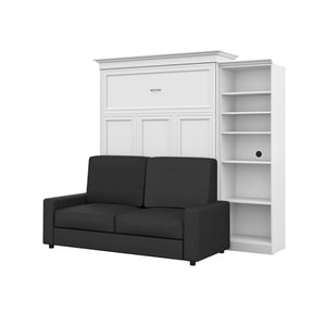 Bestar Versatile 92-in White Queen Murphy Bed Integrated Storage with Soda