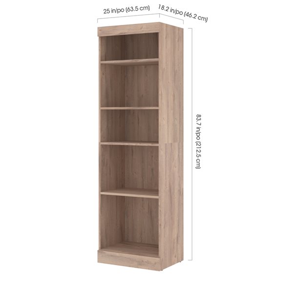 Bestar Pur 25in Rustic Brown Shelving Unit 26162000009 RONA