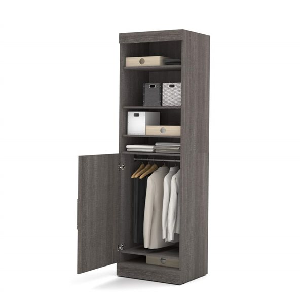 Bestar Nebula 25-in Bark Grey Armoire