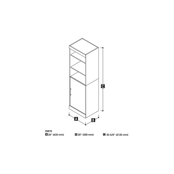 Bestar Nebula 25-in Bark Grey Armoire