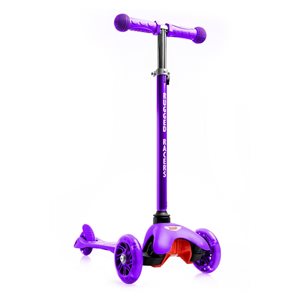 Trottinette pour enfants de Rugged Racers mauve à 3 roues avec lumières à DEL