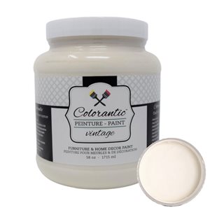 Peinture à la craie Crème vintage par Colorantic, crème au beurre, 1/2 gal