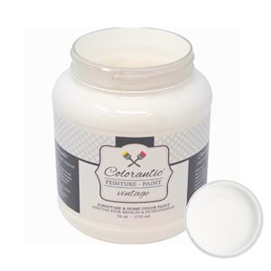 Peinture à la craie Boule de coton par Colorantic, blanc pur, 1/2 gal