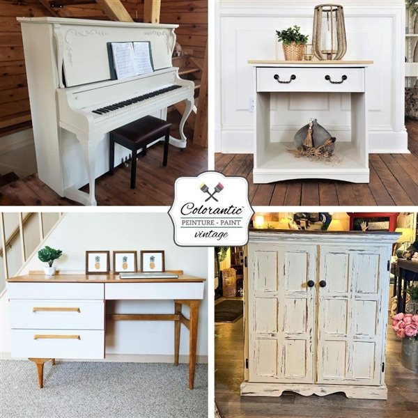 Colorantic Vintage Cream Buttercream ChalkBased Paint (Quart Size) 675033001128 RONA