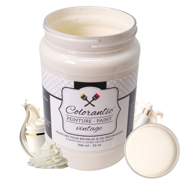 Colorantic Vintage Cream Buttercream Chalk-Based Paint (Quart Size)