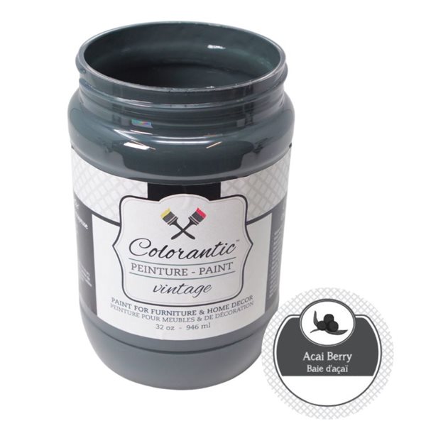 Colorantic Acai Berry Charcoal Black Chalk-Based Paint (Quart Size)