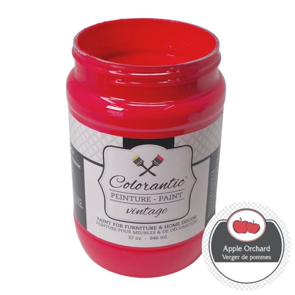 Peinture à la craie Verger de pommes par Colorantic, rouge pompier, 1 L