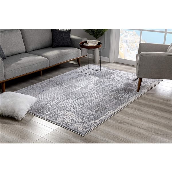 Rug Branch Modern Scandinavian  Grey Blue Indoor Area Rug - 4x6