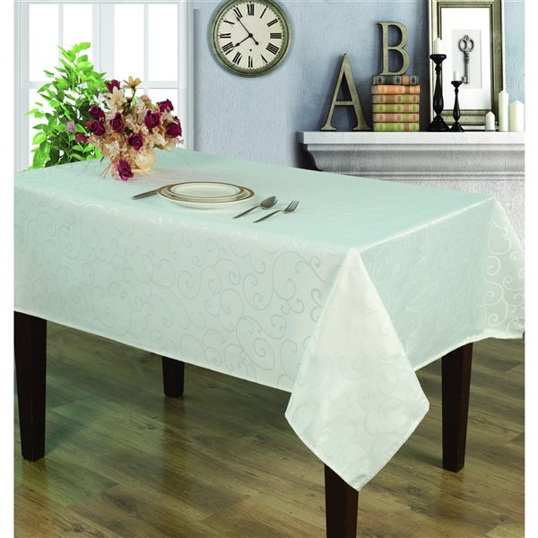 Home Secret Indoor White Table Cover 102-in x 60-in Rectangular