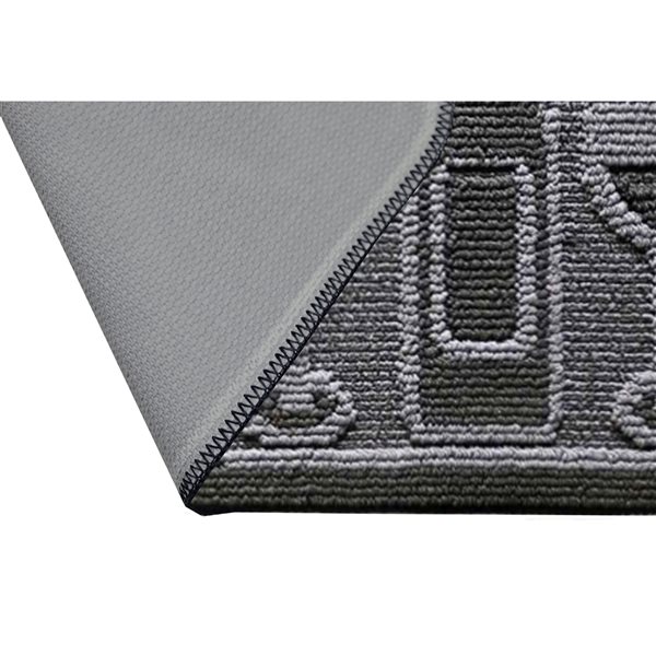 Nova Home Collection Non-Slip Soft 18-in x 30-in Kitchen Rug Mat, Black Wine Cheers, Half Moon Shape