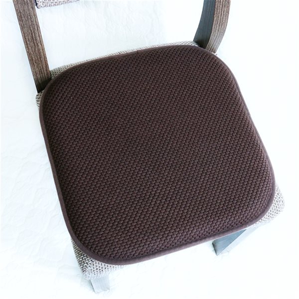 Marina Decoration Brown Memory Foam Chair Pad Nonslip Rubber Cushion - 4-Pack