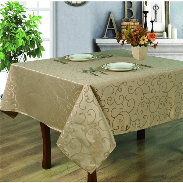 Home Secret Indoor Taupe Table Cover 70-in x 70-in Square