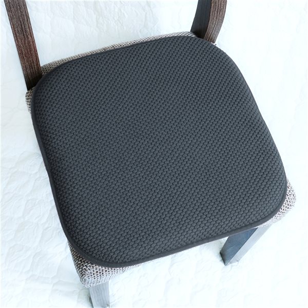 Marina Decoration Grey Memory Foam Chair Pad Nonslip Rubber Cushion - 2-Pack