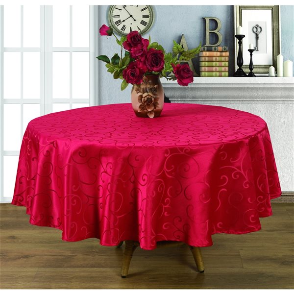 Home Secret Indoor Red Table Cover 70-in x 70-in Round
