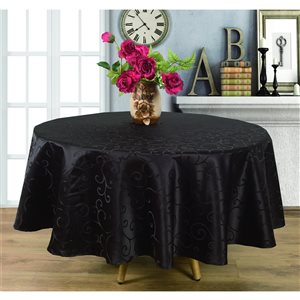 Home Secret Indoor Black Table Cover 70-in x 70-in Round