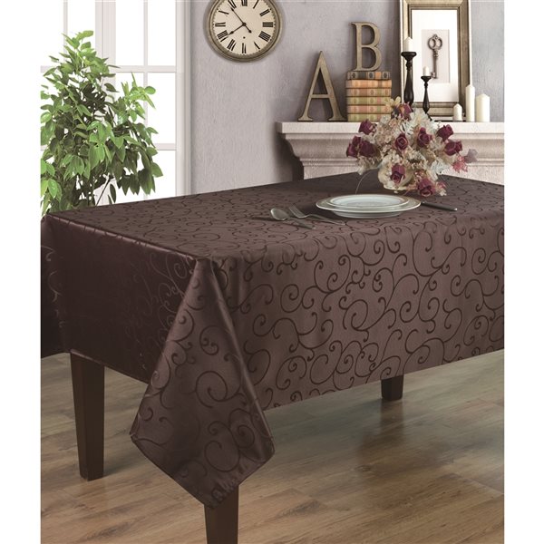 Home Secret Indoor Brown Table Cover 84-in x 60-in Rectangular