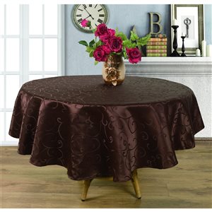 Home Secret Indoor Brown Table Cover 90-in x 90-in Round