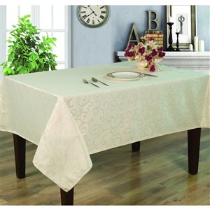 Home Secret Indoor Cream Table Cover 120-in x 60-in Rectangular