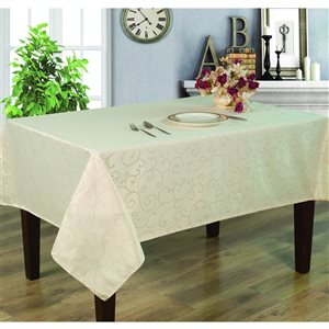 Home Secret Indoor Cream Table Cover 144-in x 60-in Rectangular