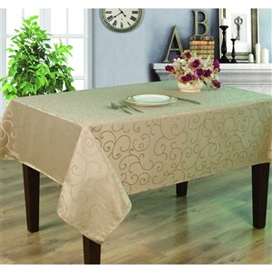 Home Secret Indoor Taupe Table Cover 144-in x 60-in Rectangular