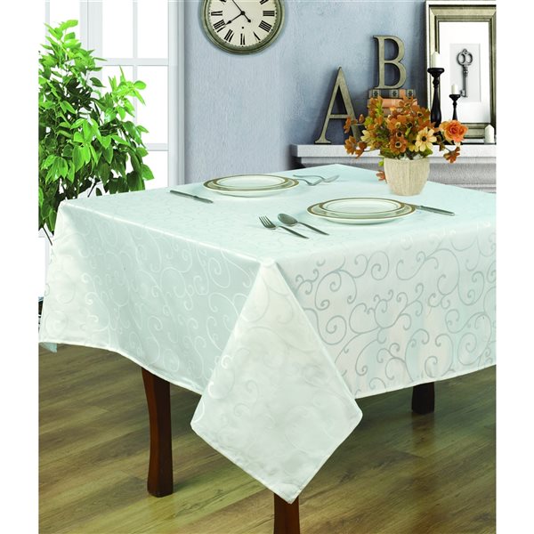 Home Secret Indoor White Table Cover 70-in x 70-in Square