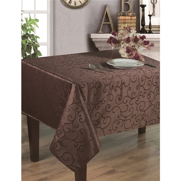Home Secret Indoor Brown Table Cover 70-in x 70-in Square