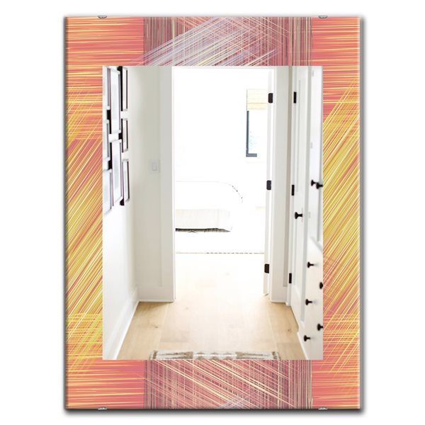 Designart Canada 35.4-in L x 23.6-in W Rectangle Yellow and Pink ...