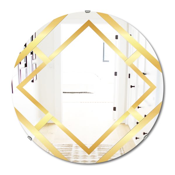 Designart Canada 24 In L X 24 In W Round Gold Glam Polished Wall Mirror   330885836 MainImage 001 L 